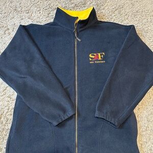 Vintage San fransisco Embroidered Navy Fleece Jacket